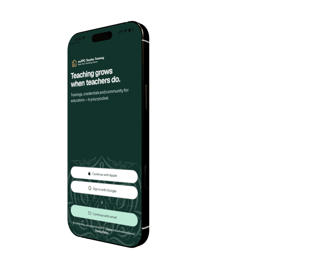 myTPC app on iPhone — sign-in screen