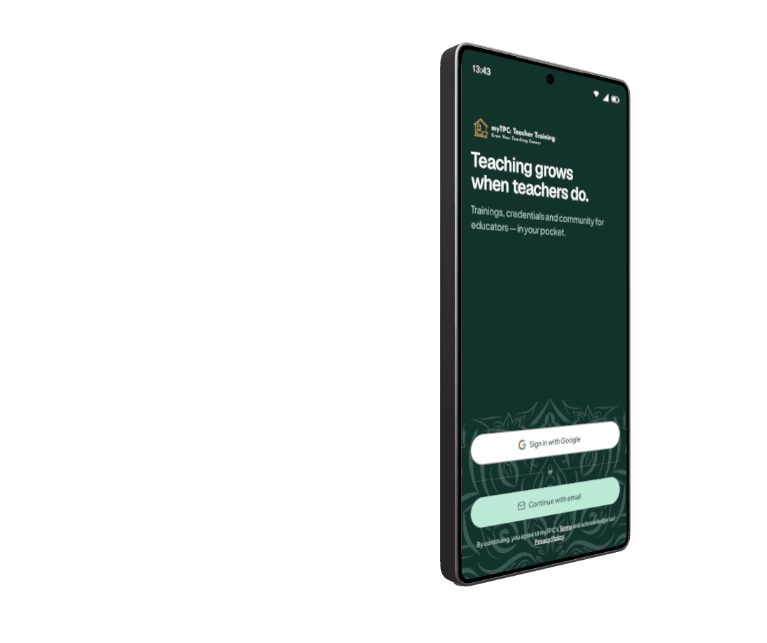 myTPC app on Android — sign-in screen