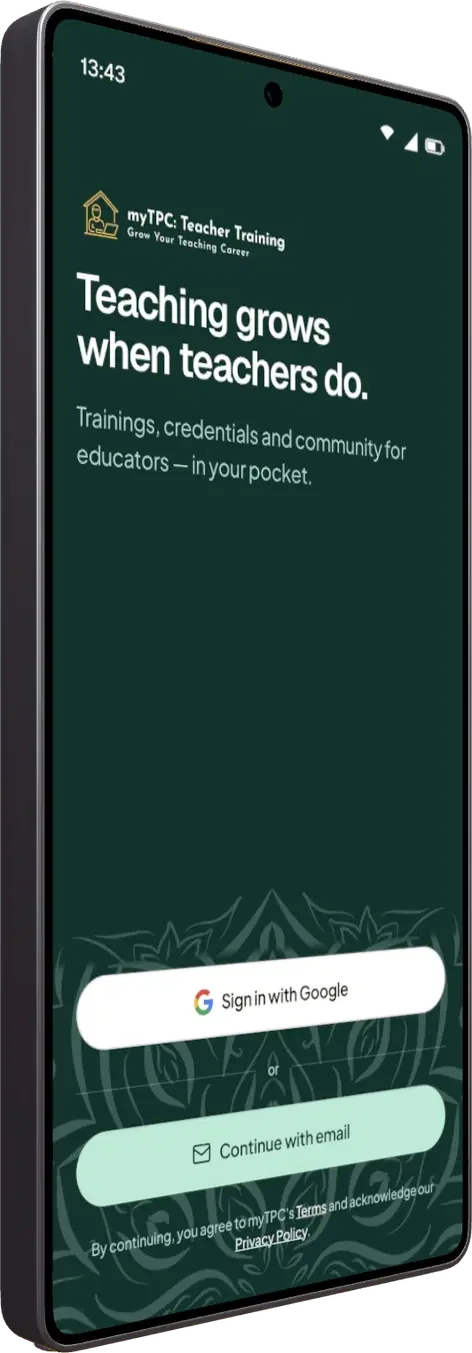 myTPC app on Android — sign-in screen